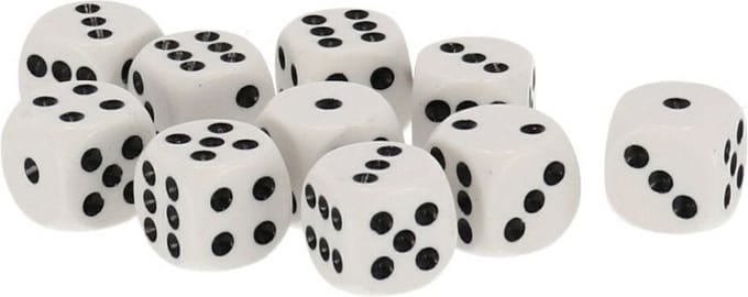 Gerim - Speelgoed spellen Dobbelstenen wit 20x stuks