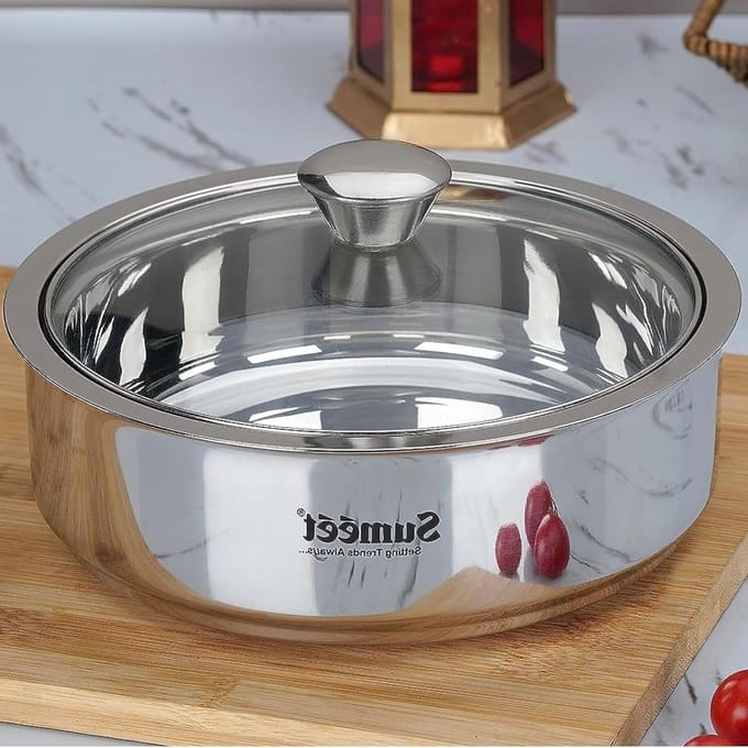 Roti Pot - Chapati Server - Warm Houden - Dubbelwandig Geïsoleerd - 1.6 Liter - Zilver