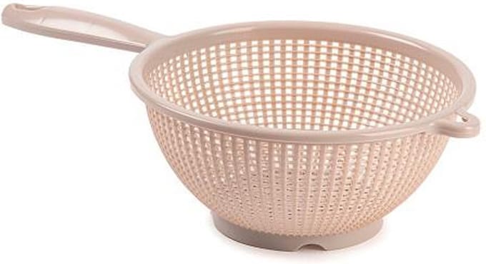 Plasticforte Keuken vergiet/zeef - kunststof - D24 x H11 cm - beige