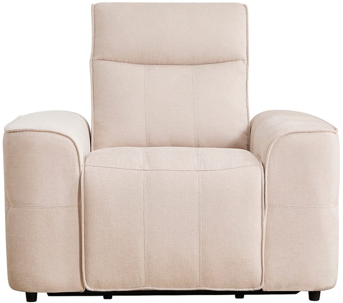 Vente-unique Elektrische relaxstoel in beige chenillestof SCAMOCO