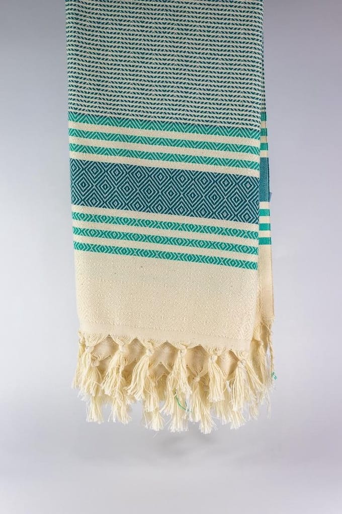 Milet – Turkse hamamdoek – 100x180 cm – katoen – licht & sneldrogend – groen