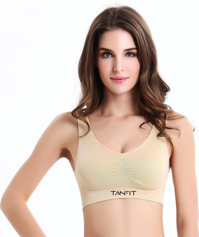 Soft Bra with removable pads - zacht BH met uitneembare pads - M - nude
