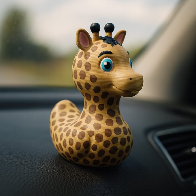 TheDuckSpecialist – Middelgrote Giraffe Eend – 3D-geprint Animal Figurine – Whimsical Home Accessory