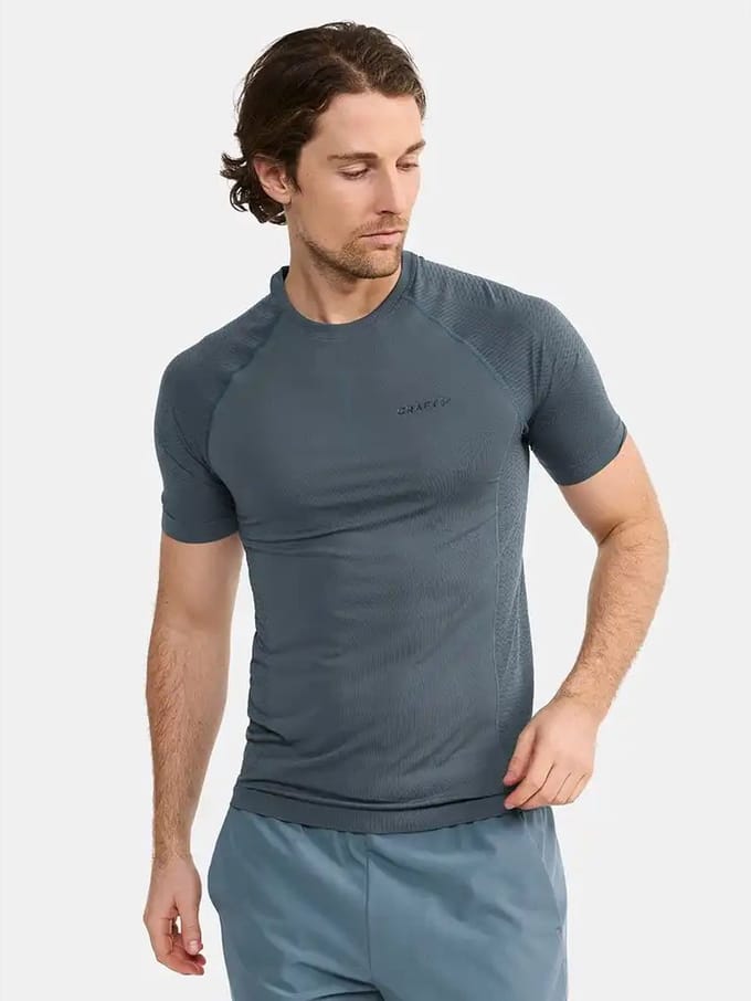 Craft Sportshirt heren korte mouw - ADV Cool Intensity - Ondershirt sneldrogend - Polyester - Verkoelend - Blauw / L
