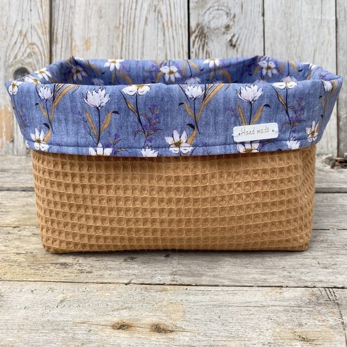 Commodemandje - Jeans Floral - Camel - Wafelkatoen
