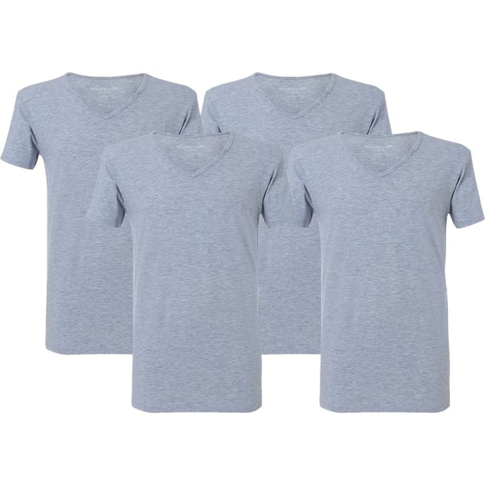McGregor Premium - Stretch T-shirt - 4-pack Grey Taglia: M | Magliette basic Outlet | Uomo | Grigio