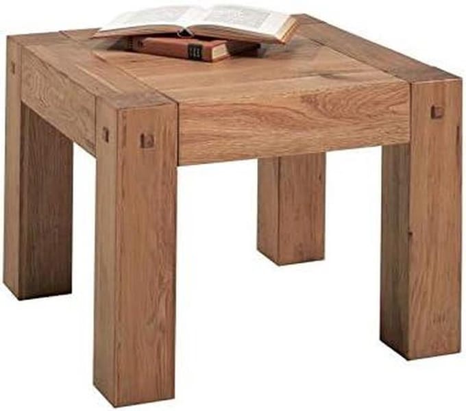 Salontafel Vierkant - Houten Tafel - Woonkamer Decoratie - Massief Eikenhout - 60 cm - Eikenhout