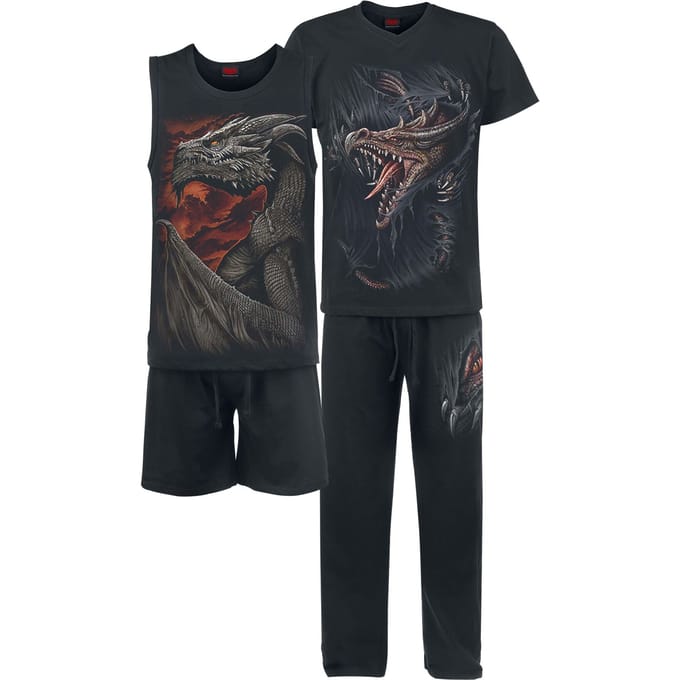 Spiral Pyjama - Breaking Out - M tot 4XL - voor Mannen - zwart