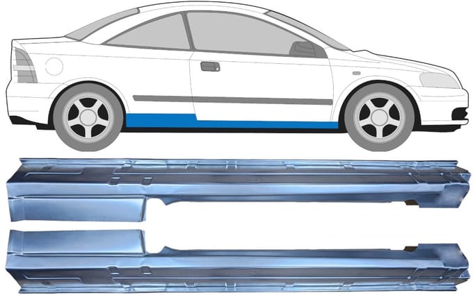 Volledige dorpel voor Opel Astra G 1998-2009 / Links + Rechts / COUPE
