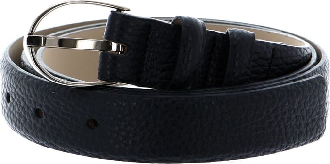 abro Leren Riem Leather Adria Classic Belt W85 Black / Gold Zwart