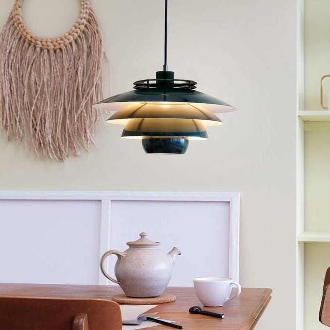 Dyberg Larsen Hanglamp Ejka 38 X 20 Cm Staal 60w Donkergroen