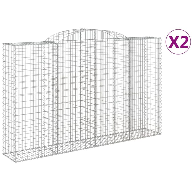 vidaXL - Schanskorven - 2 - st - gewelfd - 300x50x180/200 - cm - ijzer
