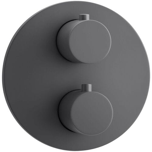 Herzbach DEEP GREY concealed thermostat round for 3 consumers 23.503055.1.06