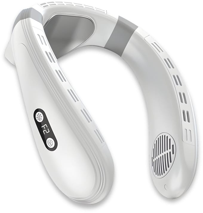 DreamGoods Nek Ventilator met Koeling & Temperatuurregeling - 2026 Pro - NTC-Chip - 6000mAh - Draadloos & Oplaadbaar - Draagbare Mini Ventilator - Nek Fan - Gezichtsventilator - Handventilator - Hals Ventilator - Nekventilator - Stil