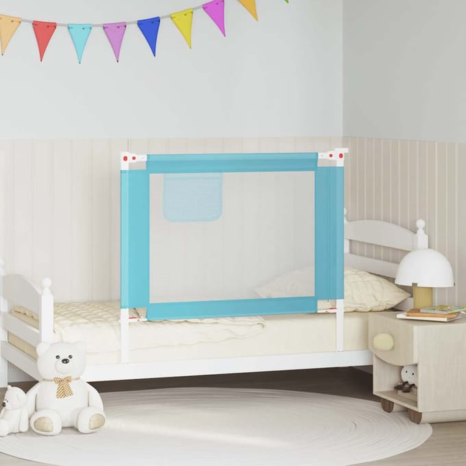 vidaXL Bedhekje peuter 100x25 cm stof blauw