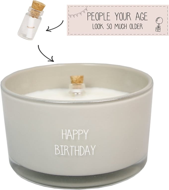 My Flame Lifestyle flessenpost kaars Happy Birthday