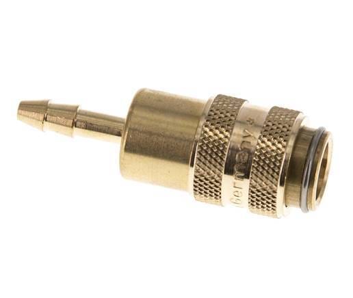 Messing DN 5 Luchtkoppeling Snelkoppeling 4 mm Slangpilaar Double Shut-Off