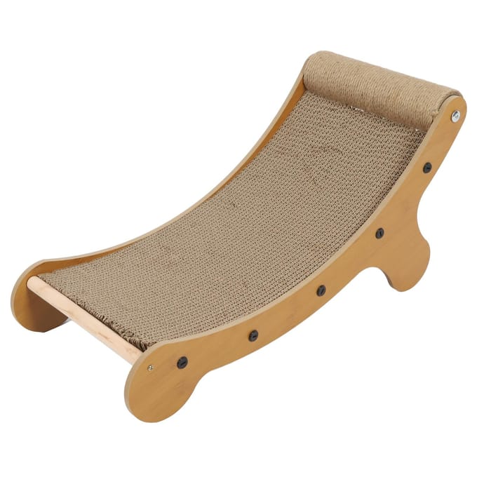 Kattenkrabber Loungestoel Multifunctioneel Duurzaam Gebogen Kattenkrabmat Kattenkrabkarton voor brown