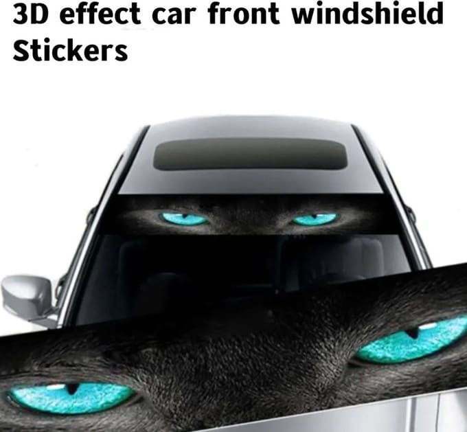 3D Effect Auto Voorruit Stickers Gepersonaliseerde Stickers Interessante Stickers Ghost Patroon Wolf Ogen Patroon