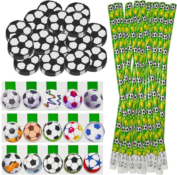 Voetbal briefpapier set voor kinderen - Creatief schrijven, schoolspullen, cadeau ideeën