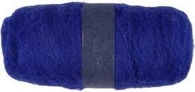 Gekaarde Wol, koningsblauw, 100 gr/ 1 bol