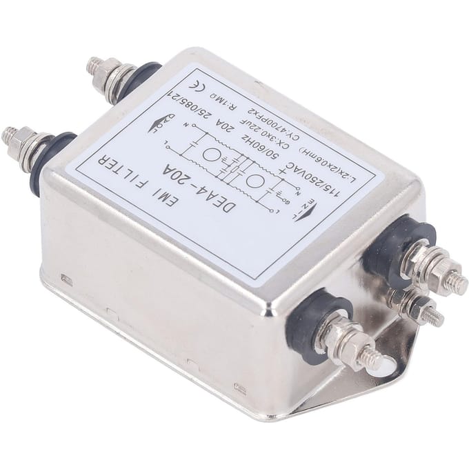 EMI-filter Ruisonderdrukker Vermogen EMI-filter 2-polig 1-fasig AC 115V 250V 20A 5060Hz