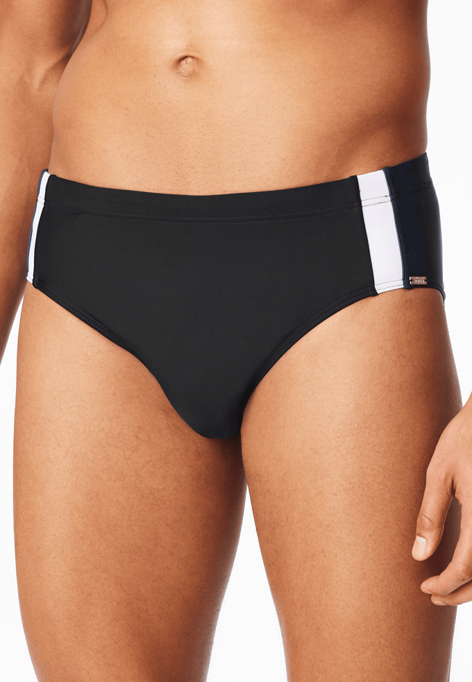 Schiesser Zwembroek Slip Heren - Ocean Swim - zwart