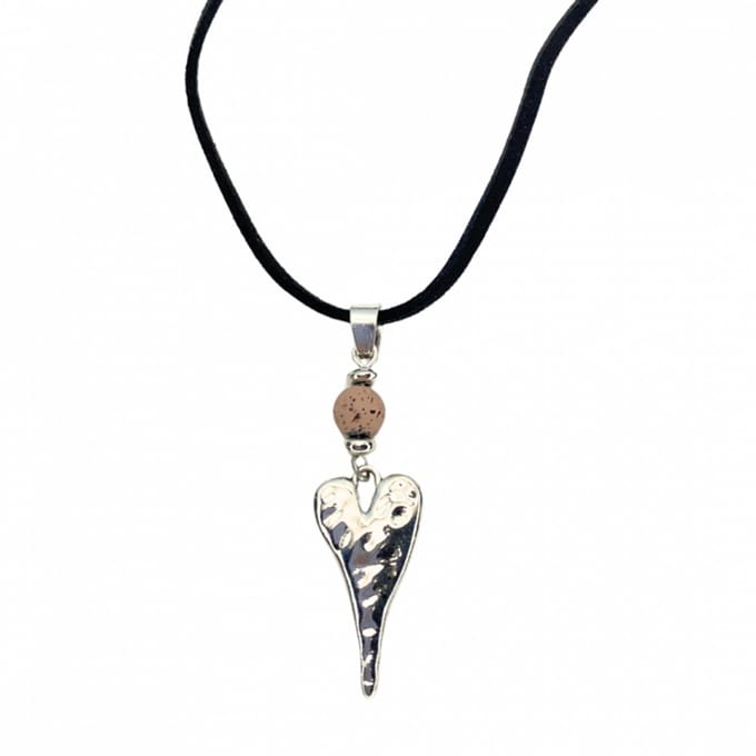 Ketting hart lavasteen roze verstelbaar - Charme Bijoux