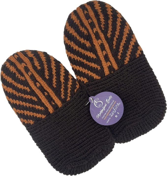 Handgebreide Schapenwollen Sloffen / 3XL / 43-44