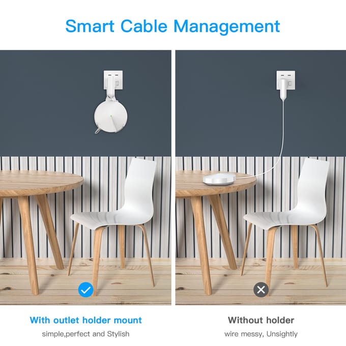 Muurbevestiging voor TP Link Deco M9 Plus Whole Home Mesh WiFi-systeem TP-Link Deco M9 Plus Wifi-routerplank Kabelbeheerbeugel UK Plug Version (3 Pack) white