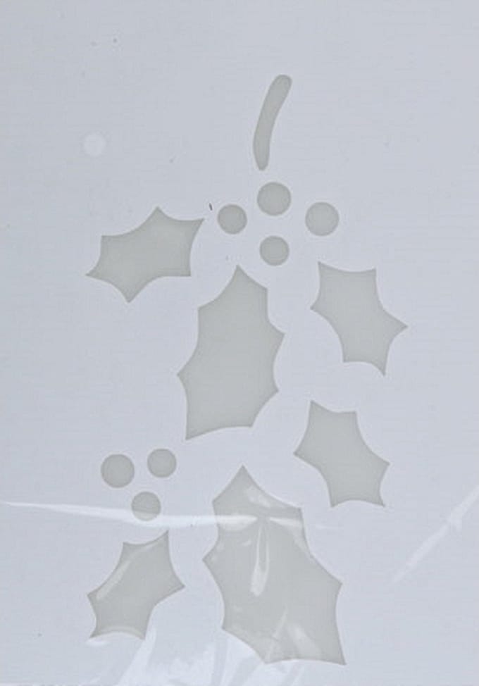 Kerst raamsjabloon hulsttakken - wit - 35 cm - raamdecoratie - kerstversiering - sneeuwspray sjabloon