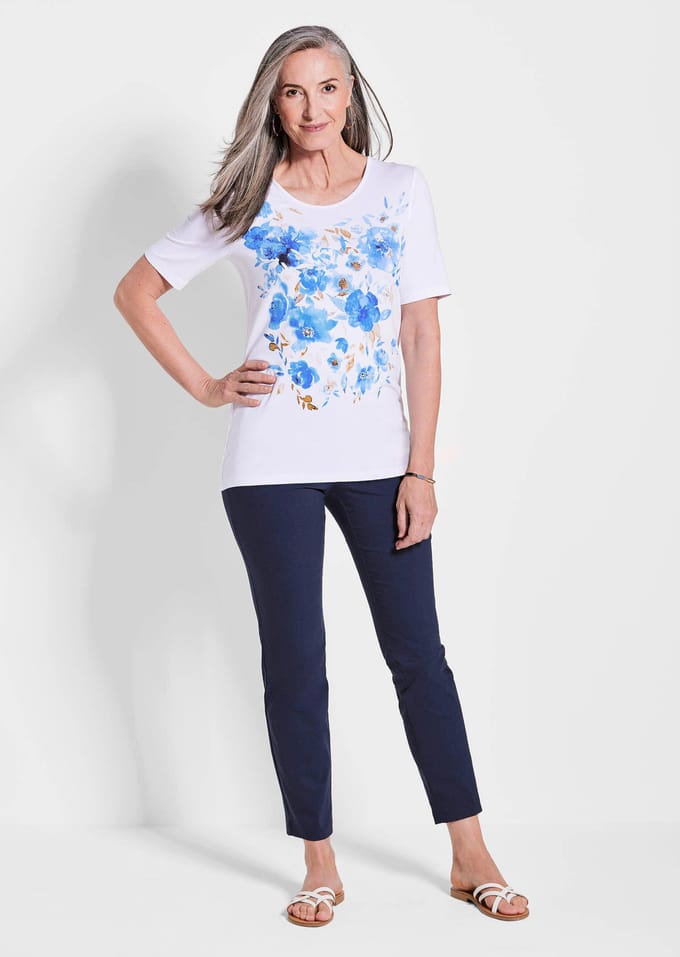 Shirt - wit / gedess. - Gr. 44 van Goldner Fashion