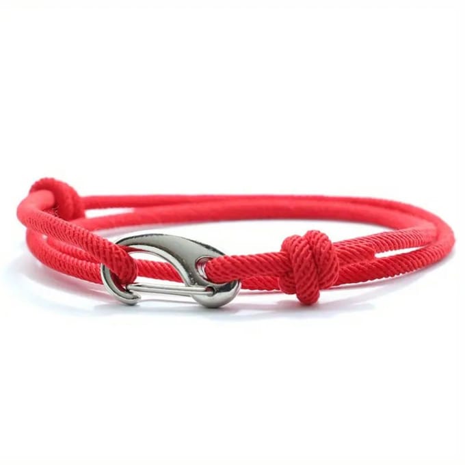 Livano Armband - Staal - Nep Zilver - Heren - Rood