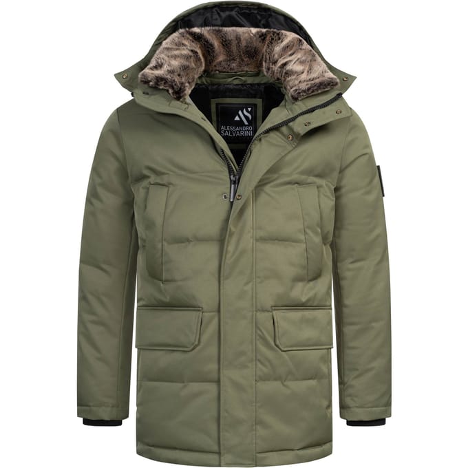 Alessandro Salvarini Heren Winterjas AS-456 – Stijlvol, Waterafstotend Met Afneembare Capuchon