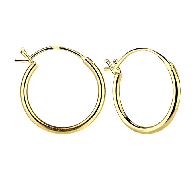 Joy|S - Zilveren oorringen 16 mm - Franse sluiting - gold plated