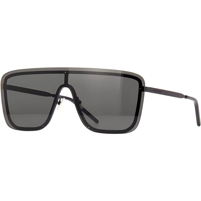 Saint Laurent Oversized Lens UV Bescherming Onregelmatige Zonnebril Uniseks Zonnebril Zwart SL364-MASK-002 Basic Packaging-Eyeglass Case gray