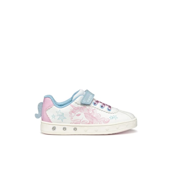 GEOX SKYLIN MEISJES Sneakers - WIT/ROZE - Maat 30