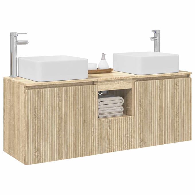 vidaXL - Badkamerkast - set - 3 - st - Sonoma - Eiken - 135 - x - 35 - x - 80 - cm