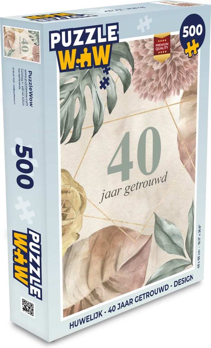 Puzzel 40 jaar getrouwd - Jubileum - Quotes - Spreuken - Legpuzzel - Puzzel 500 stukjes