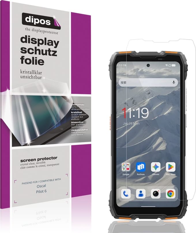 dipos – 4x Beschermfolie geschikt voor Oscal Pilot 6 | Krasbestendige & heldere Screenprotector Ultra-Thin