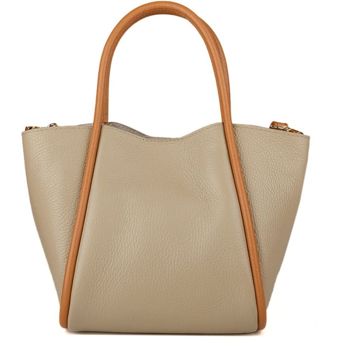 Giulia Monti Schoudertas Grijs Beige Lichtbruin