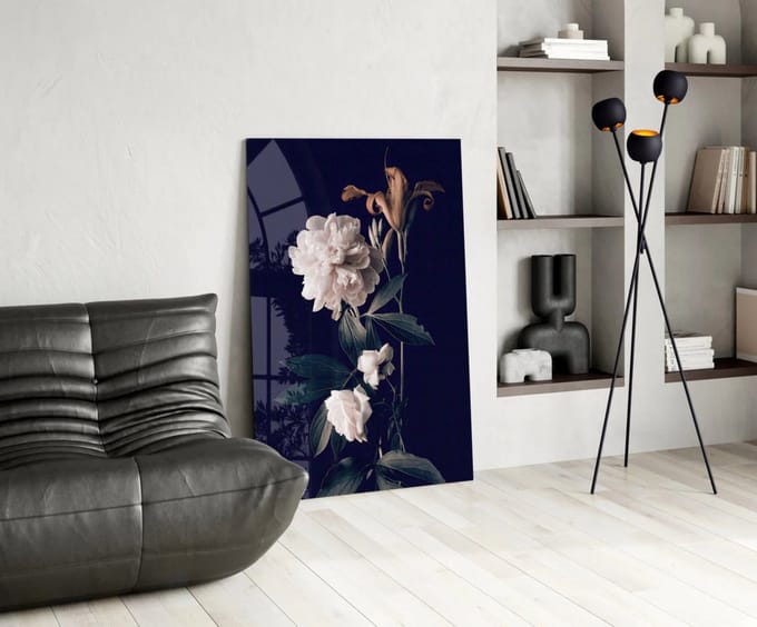 Glasschilderij - Bloemen - 110x70x0.4 cm