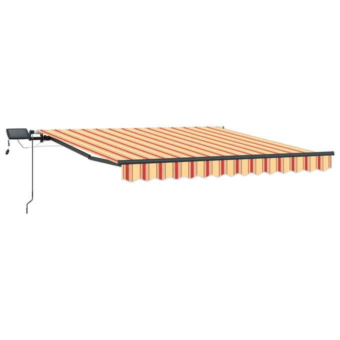 vidaXL - Uitschuifbare - luifel - Geel - en - Oranje - 350 - x - 250 - cm
