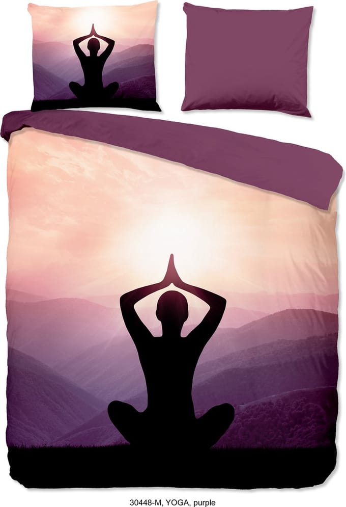 Pure dekbedovertrek yoga / buddha - 2 persoons 200x200/220 cm - Paars - Microvezel