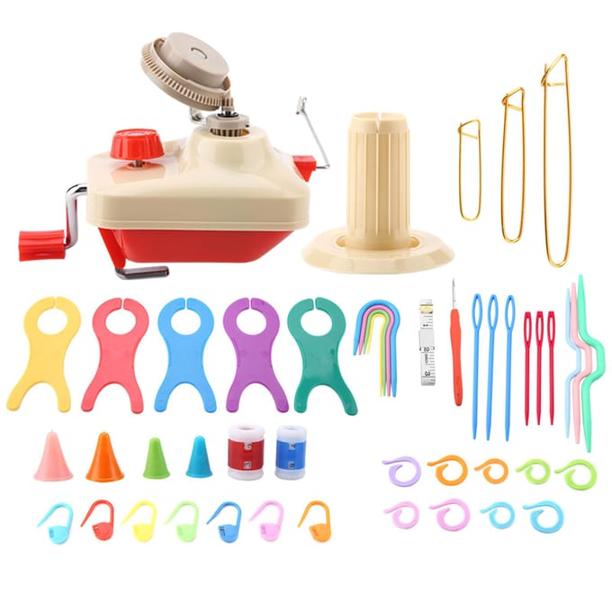 Breiwolwinder Kit met Winder Pin Teller Inch Meter Weefgereedschap Set beige