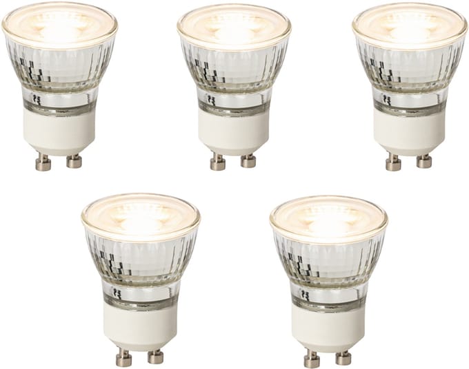 LUEDD Set van 5 GU10 dimbare LED lampen 35mm 4W 200 lm 2700K