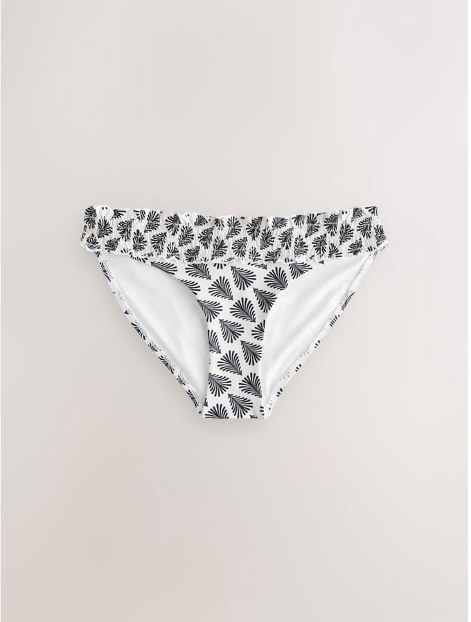 Next - Dames - Gerimpelde bikinislip met hoge taille - Crème