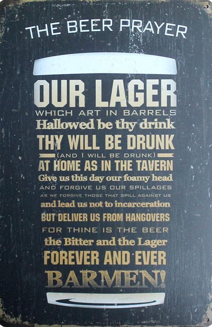 Bier - Barman - Metalen Decoratie Wandbord - Tuin - Vaderdag