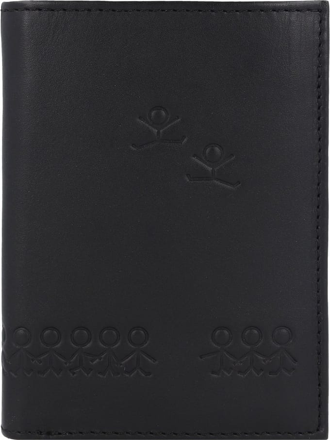 oxmox Leren portemonnee Leather RFID Protect Kombibörse Jumping Jack Embossed Black zwart