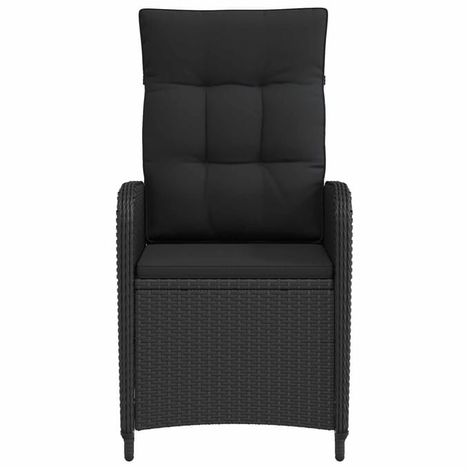 vidaXL - Ligstoel - voor - Tuin - Zwart - poly - rattan